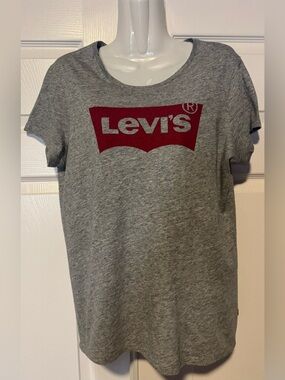 Women’s Levi'Heather Gray Tee with Deep Red Logo
